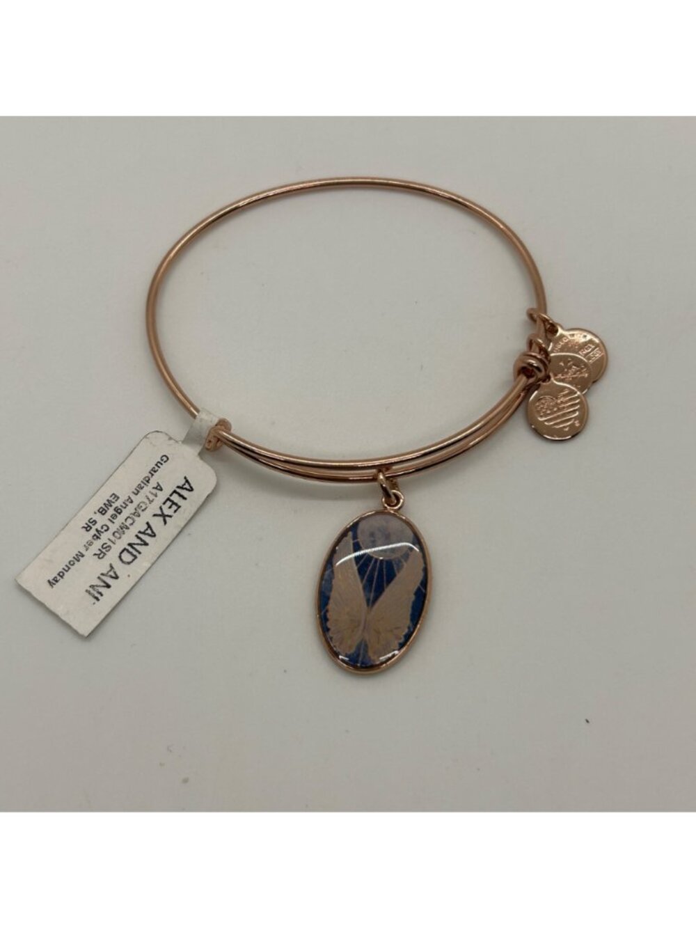 Alex And Ani Guardian Angel Wings Charm Bangle Bracelet Rose Gold Tone - Picture 7 of 11